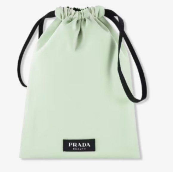 Prada beauty pouch drawstrings green new with tags and duster - Picture 1 of 6